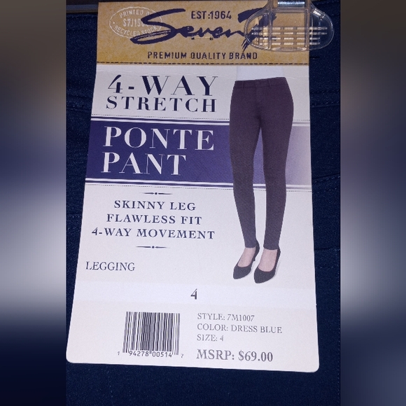 Seven7 4 way stretch leggings NWT Size 4 Dress Blue - Picture 4 of 4